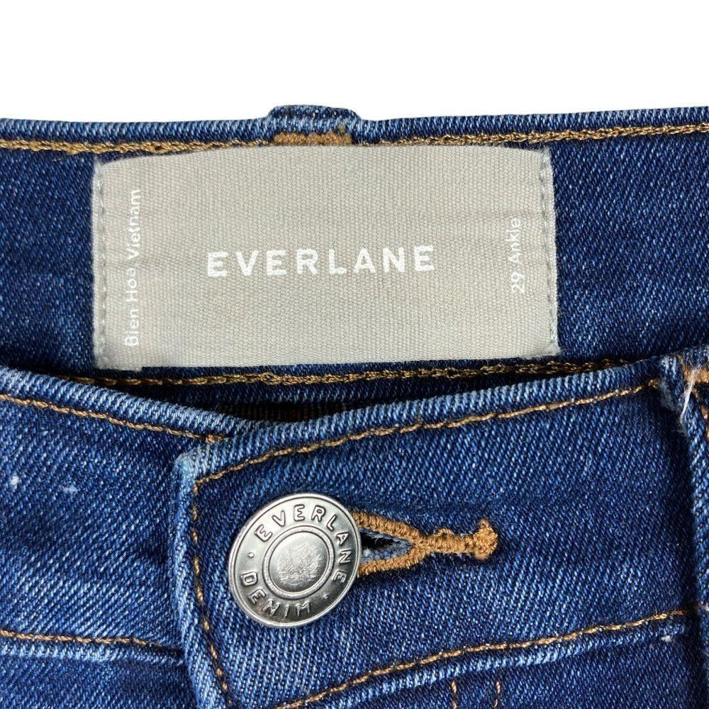 Everlane The Authentic Stretch Mid-Rise Skinny Ankle Jeans Size 29 Blue Stretch - Picture 5 of 9